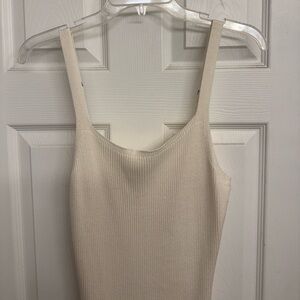 Hollister Cream Ribbed Knit Dress